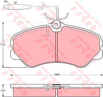 Klocki hamulcowe przednie tarczowe TRW GDB447 cena, od 24,19 USD