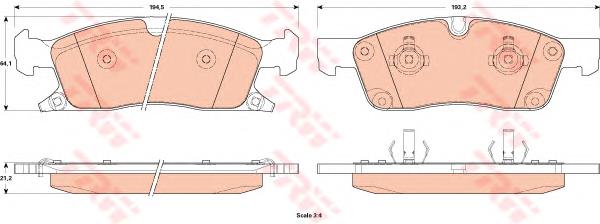 Do koszyka 68052370AE Chrysler Klocki hamulcowe przednie tarczowe