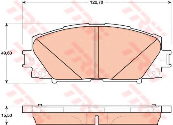 Klocki hamulcowe przednie tarczowe 0446547060 Toyota