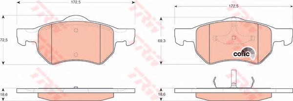 Klocki hamulcowe przednie tarczowe 5072216AA Chrysler