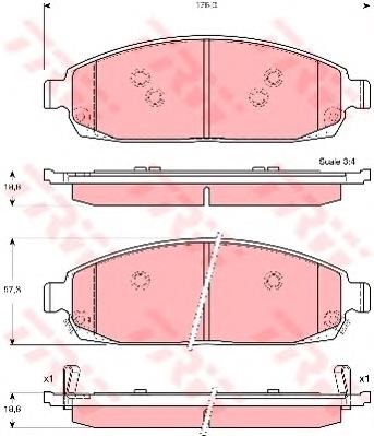 Klocki hamulcowe przednie tarczowe TRW GDB4136 cena, od 39,52 USD