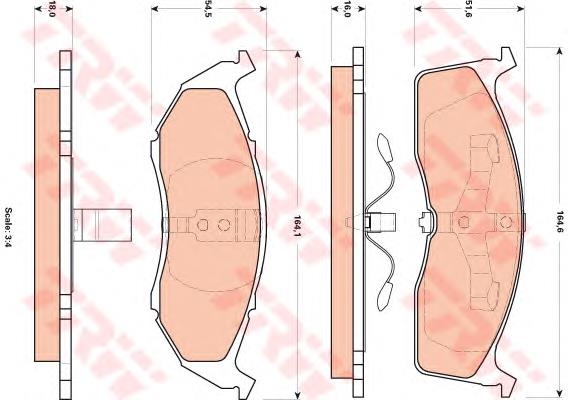 Do koszyka V1011682AC Chrysler Klocki hamulcowe przednie tarczowe