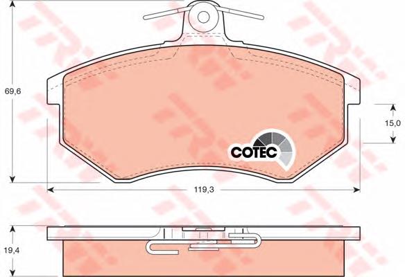 Klocki hamulcowe przednie tarczowe VAG 357698151 cena, od 20,10 USD