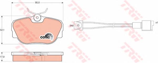 Klocki hamulcowe przednie tarczowe TRW GDB820 cena, od 23,75 USD