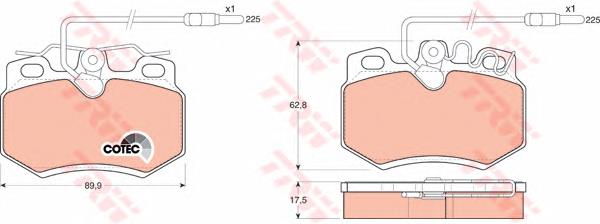 Klocki hamulcowe przednie tarczowe TRW GDB808 cena, od 25,93 USD