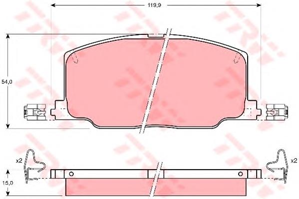 Do koszyka 04465YZZ68 Toyota Klocki hamulcowe przednie tarczowe