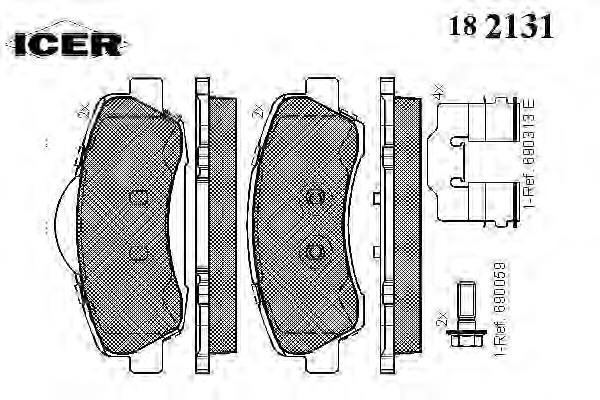 Klocki hamulcowe przednie tarczowe Peugeot/Citroen 1610699280 cena, od 26,82 USD