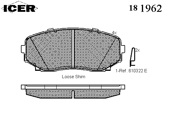 181962 Icer klocki hamulcowe przednie tarczowe