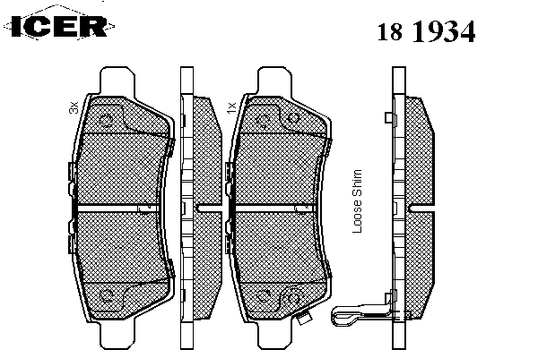 181934 Icer okładziny (klocki do hamulców tarczowych tylne)