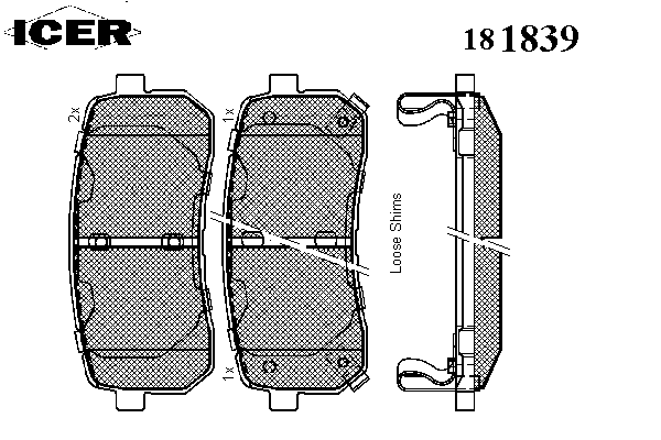 181839 Icer okładziny (klocki do hamulców tarczowych tylne)