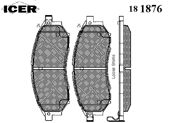 181876 Icer klocki hamulcowe przednie tarczowe