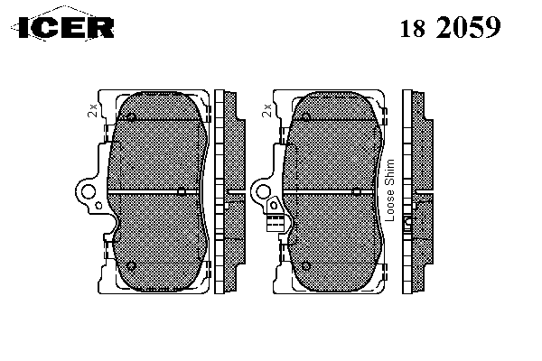 182059 Icer klocki hamulcowe przednie tarczowe