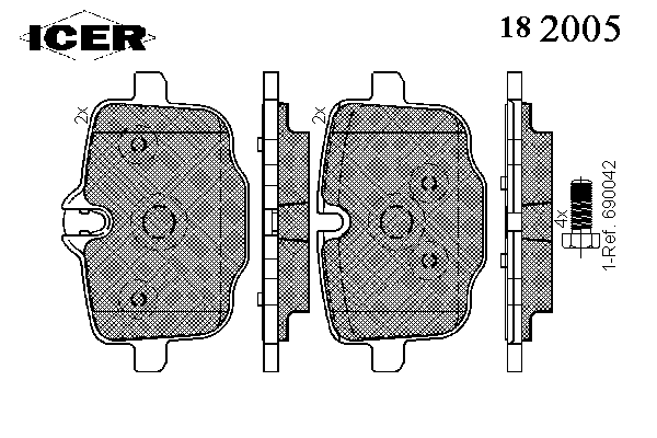 182005 Icer okładziny (klocki do hamulców tarczowych tylne)