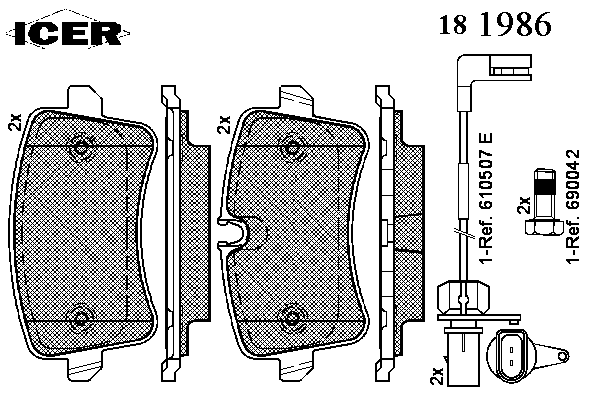 181986 Icer okładziny (klocki do hamulców tarczowych tylne)