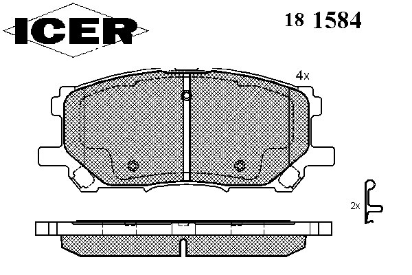 181584 Icer klocki hamulcowe przednie tarczowe