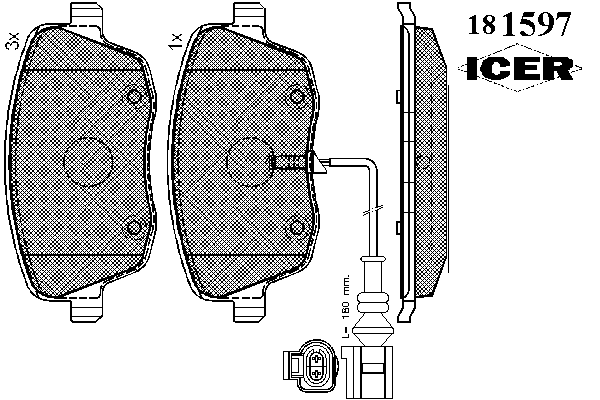 181597 Icer klocki hamulcowe przednie tarczowe