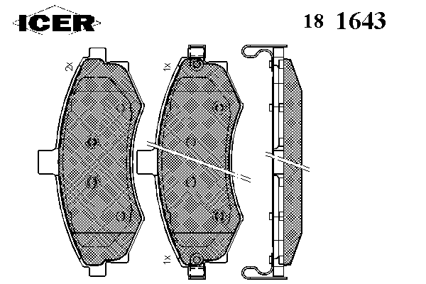 181643 Icer klocki hamulcowe przednie tarczowe