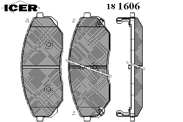 181606 Icer klocki hamulcowe przednie tarczowe