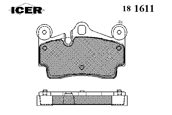 181611 Icer okładziny (klocki do hamulców tarczowych tylne)