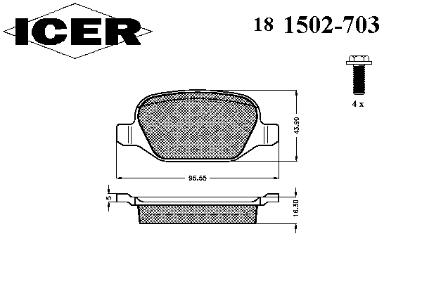 181502-703 Icer okładziny (klocki do hamulców tarczowych tylne)