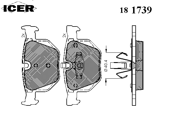 181739 Icer okładziny (klocki do hamulców tarczowych tylne)