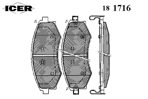 Klocki hamulcowe przednie tarczowe 181716 Icer