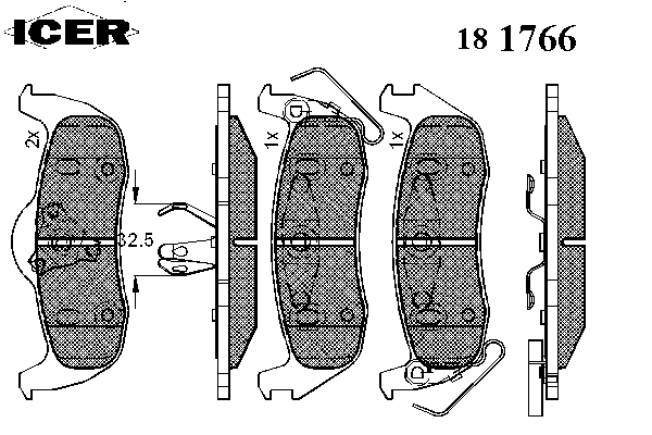 181766 Icer okładziny (klocki do hamulców tarczowych tylne)