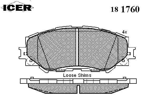 181760 Icer klocki hamulcowe przednie tarczowe