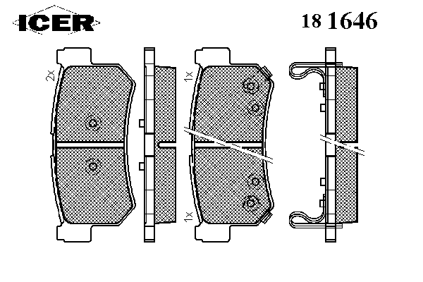 181646 Icer okładziny (klocki do hamulców tarczowych tylne)