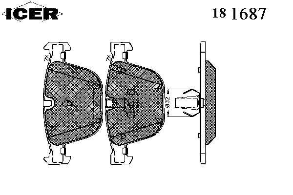 181687 Icer okładziny (klocki do hamulców tarczowych tylne)