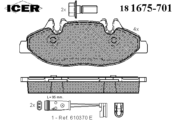 181675-701 Icer klocki hamulcowe przednie tarczowe