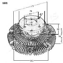 Sprzęgło wiskotyczne wentylatora chłodzenia Japan Parts VC101