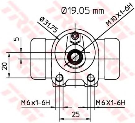 Cylinder hamulcowy roboczy tylny TRW BWD135 cena, od 15,30 USD