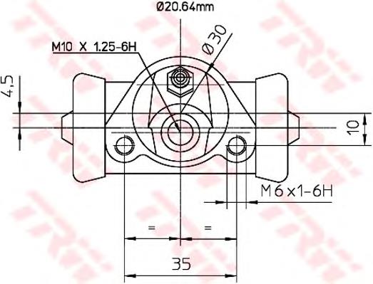 Cylinder hamulcowy roboczy tylny TRW BWF150 cena, od 14,62 USD