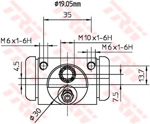 Cylinder hamulcowy roboczy tylny TRW BWD313 cena, od 22,86 USD