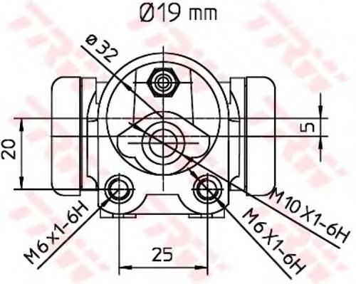 Cylinder hamulcowy roboczy tylny TRW BWD303 cena, od 14,54 USD