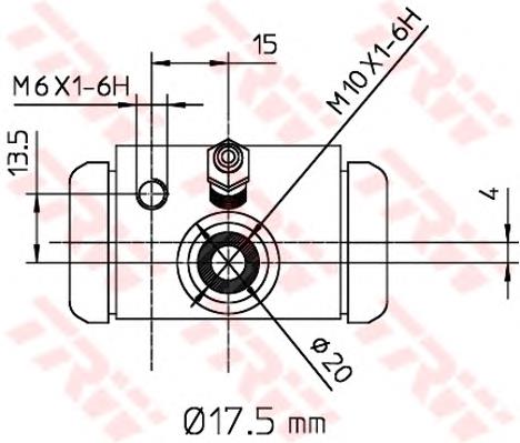 Do koszyka BWC243 TRW Cylinder hamulcowy roboczy tylny