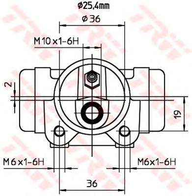 Cylinder hamulcowy roboczy tylny TRW BWL204 cena, od 19,38 USD