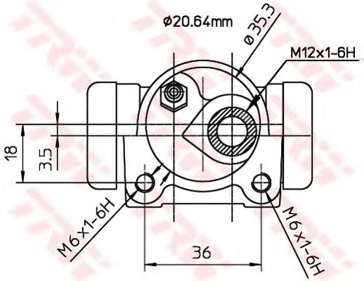 Do koszyka BWF167 TRW Cylinder hamulcowy roboczy tylny
