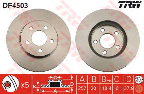  Tarcza hamulcowa przednia Dodge Grand Caravan 