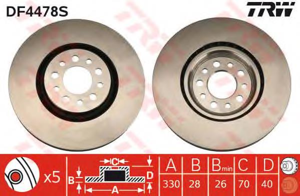 68242650AA Chrysler tarcza hamulcowa przednia