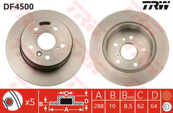 Tarcza hamulcowa tylna Toyota 4243133050