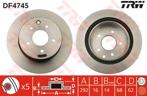 Tarcza hamulcowa tylna DP158C Japan Parts