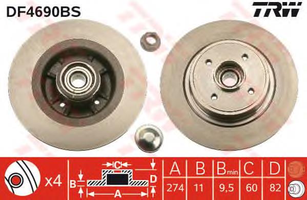 Tarcza hamulcowa tylna 08B65017 Brembo