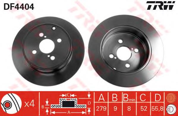 Tarcza hamulcowa tylna TRW DF4404 cena, od 34,75 USD