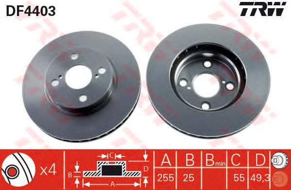 Tarcza hamulcowa przednia TRW DF4403 cena, od 41,98 USD