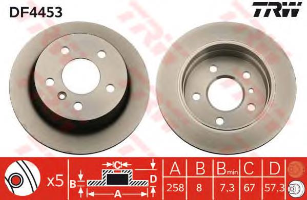 Tarcza hamulcowa tylna TRW DF4453 cena, od 31,20 USD