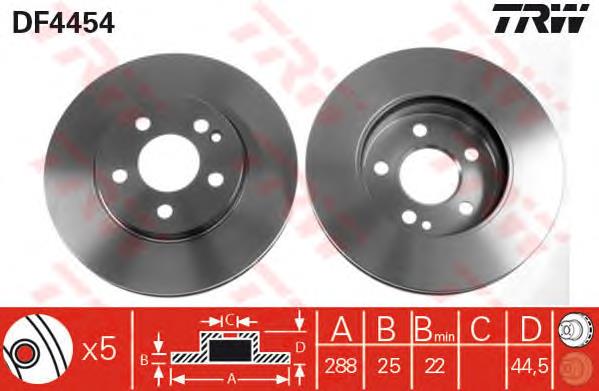 Tarcza hamulcowa przednia TRW DF4454 cena, od 48,11 USD