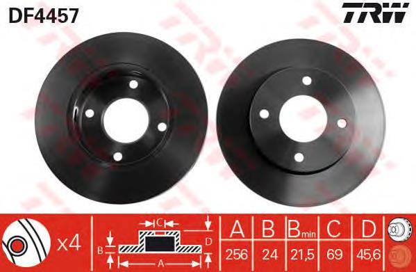Tarcza hamulcowa przednia TRW DF4457 cena, od 42,18 USD