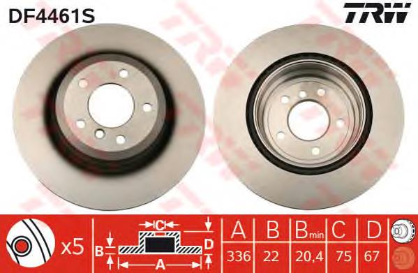 Tarcza hamulcowa tylna TRW DF4461S cena, od 67,27 USD